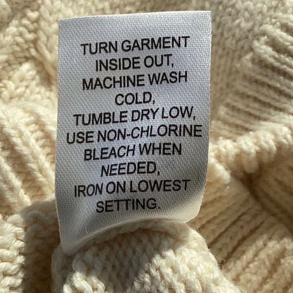 Pacsun /Land Rover Collab Cream Cable Knit CreamBlack VNeck Cotton Blend Vest XS - Picture 7 of 7